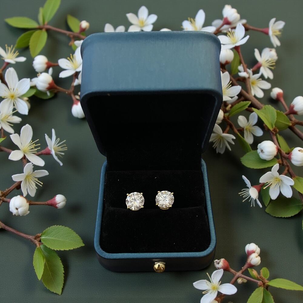Radiant Gold Stud Earrings